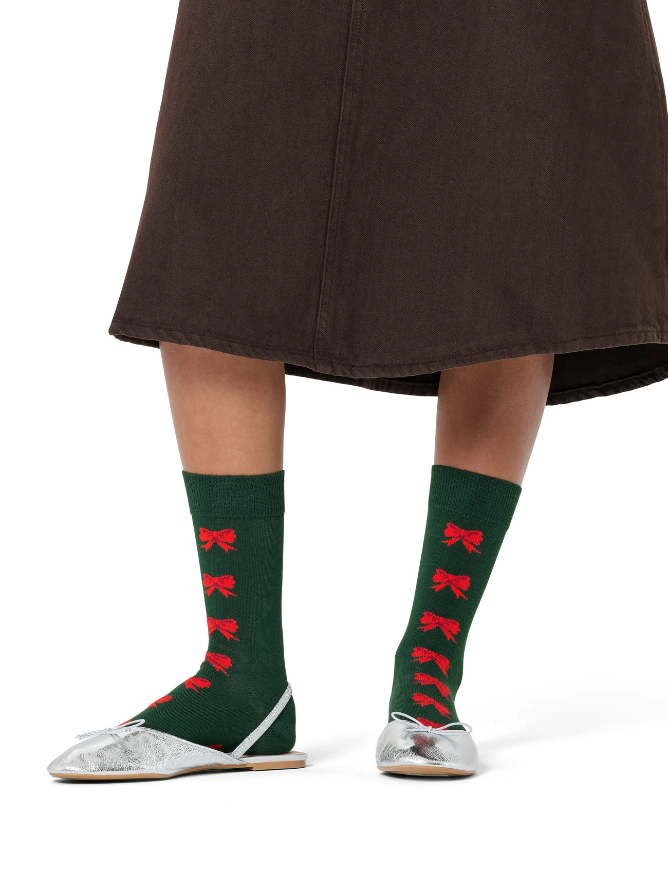 Happy Socks Bow Sock, 36-40, Khaki green, Sokker > Almindelige Sokker, Dame