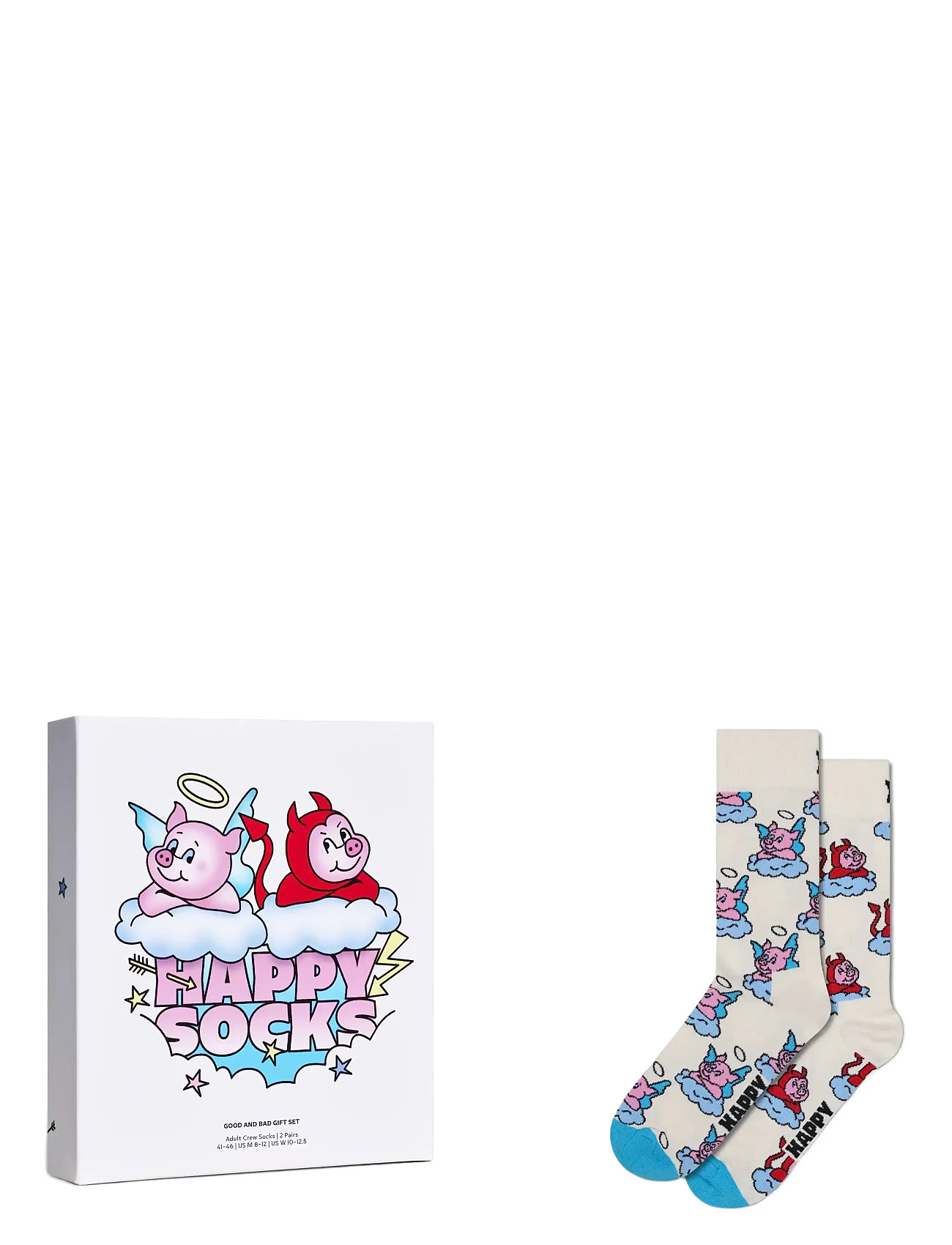 HAPPY Socken 2-Pack Good Bad Pig Socken Gift Set Weiß - 41-46 - Damen