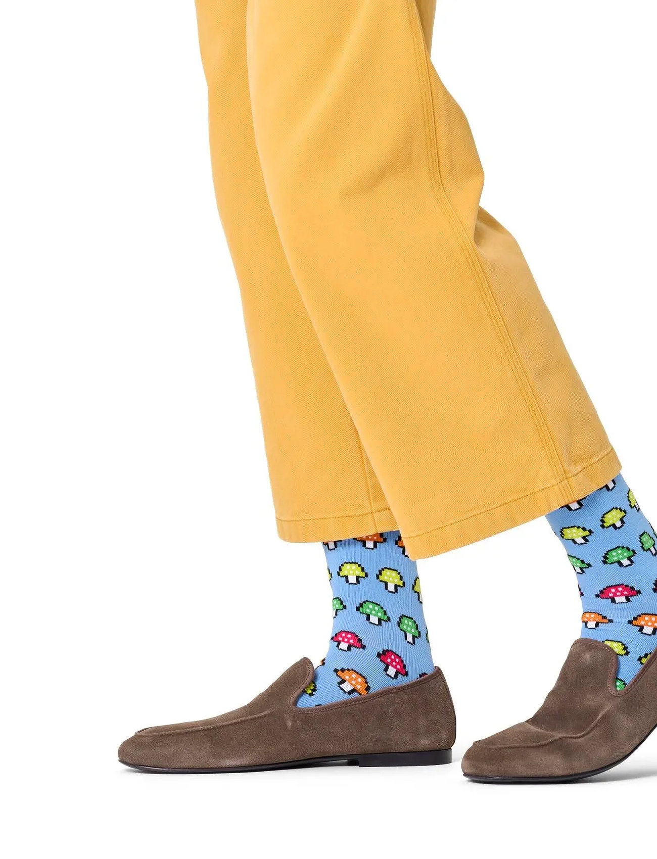 Happy Socks Mushroom Stripe Sock, 41-46, Blue, Sokker > Almindelige Sokker, Dame