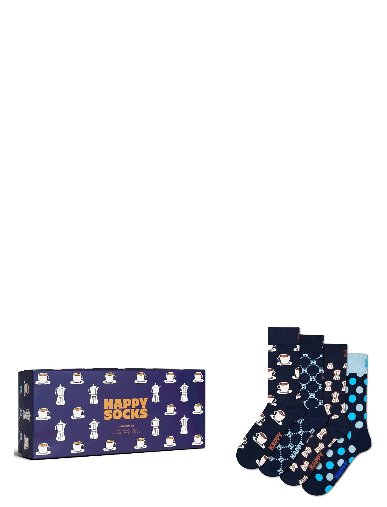 Happy Socks 4-Pack Coffee Socks Gift Set, 36-40, Navy, Sokker > Almindelige Sokker, Herre