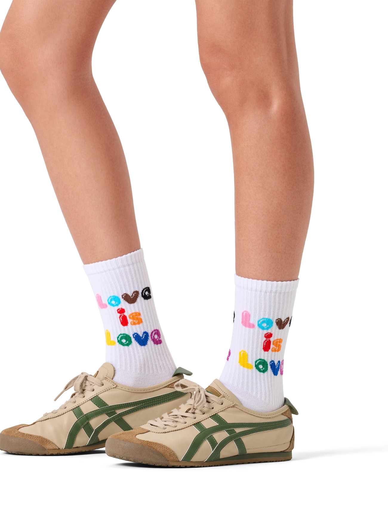 Happy Socks Love Is Love Sneaker Sock, 36-40, White, Sokker > Almindelige Sokker, Herre