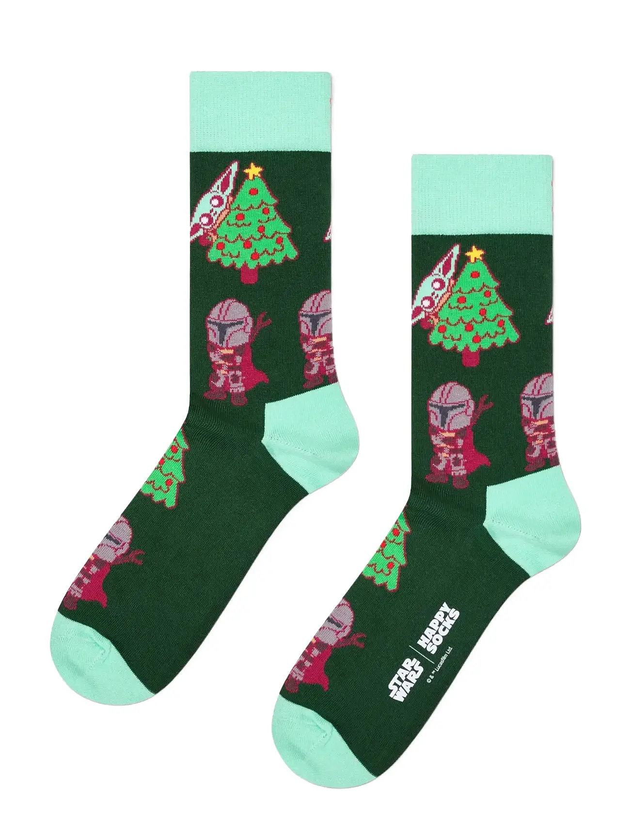 HAPPY Socken Star Wars Mandalorian Holidays Socke Grün - 36-40 - Herren