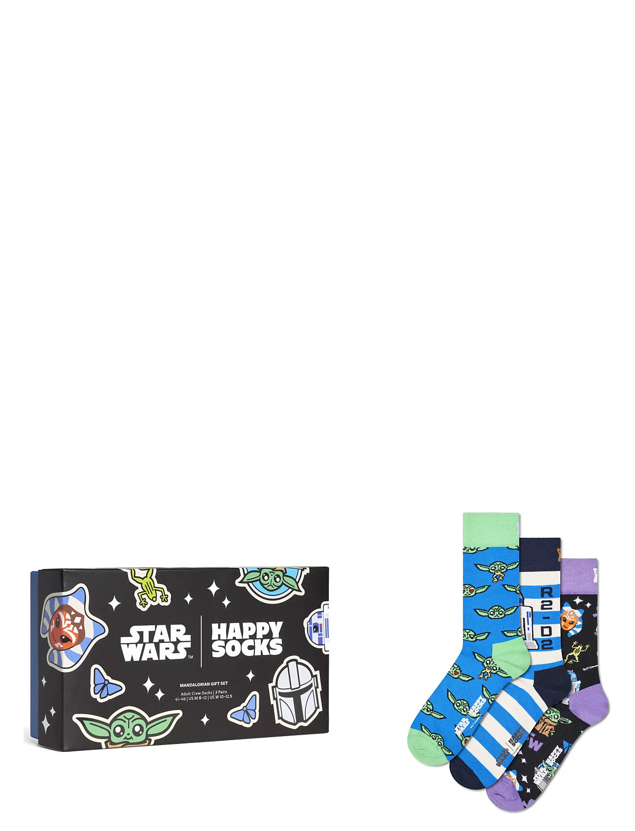 Happy Socks Star Wars 3-Pack Team Mando Socks Gift Set, 41-46, Multi/patterned, Sokker > Almindelige Sokker, Herre