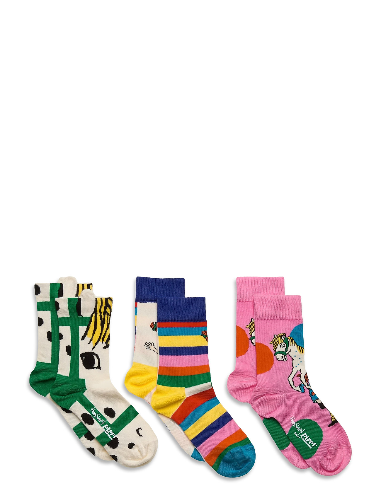 Pippi Kids Gift Set 3-Pack Socks & Tights Socks Monivärinen/Kuvioitu Happy Socks