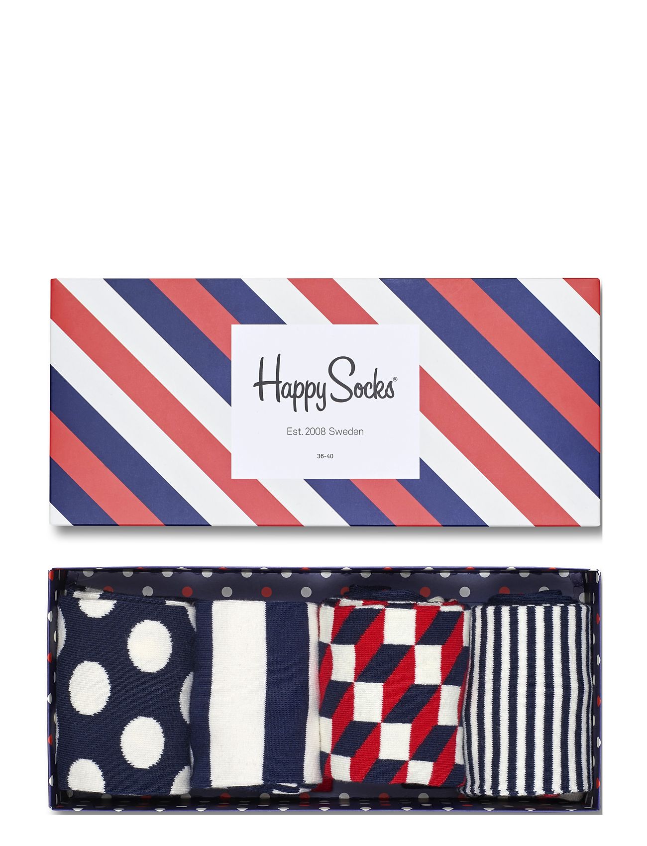 4-Pack Classic Navy Socks Gift Set Underwear Socks Regular Socks Monivärinen/Kuvioitu Happy Socks