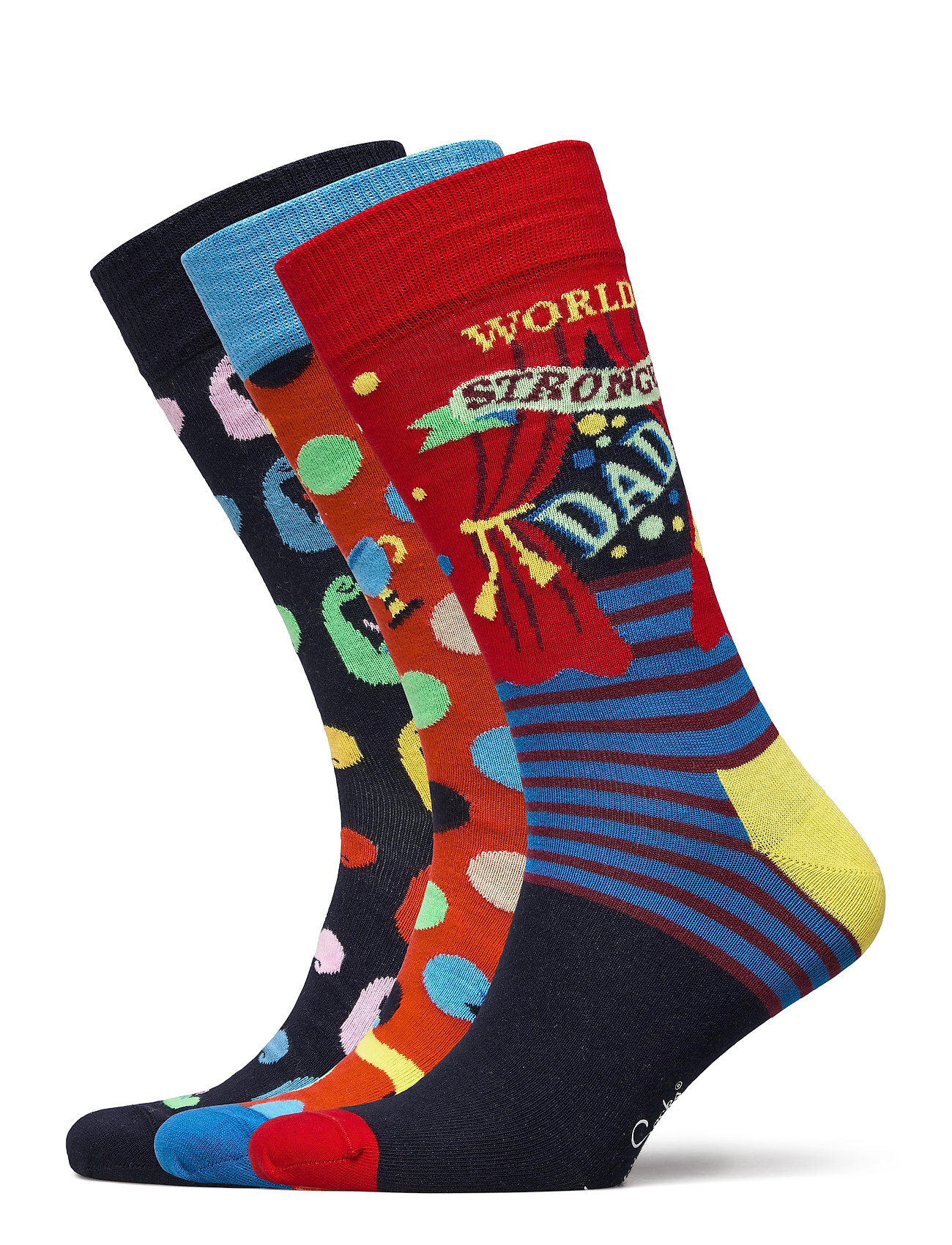 3-Pack Father´S Day Socks Gift Set Underwear Socks Regular Socks Monivärinen/Kuvioitu Happy Socks