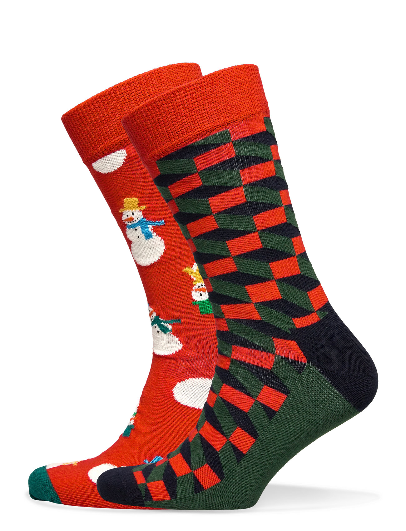 2-Pack Snowman Socks Gift Set Underwear Socks Regular Socks Monivärinen/Kuvioitu Happy Socks