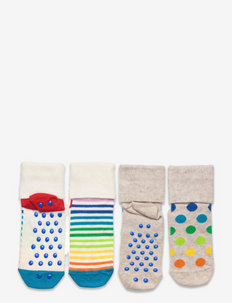 2-Pack Kids Abstract Anti Slip - socks - light grey