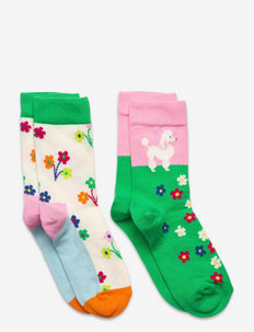 2-pack Kids Poodle & Flowers Socks - sokken - medium blue