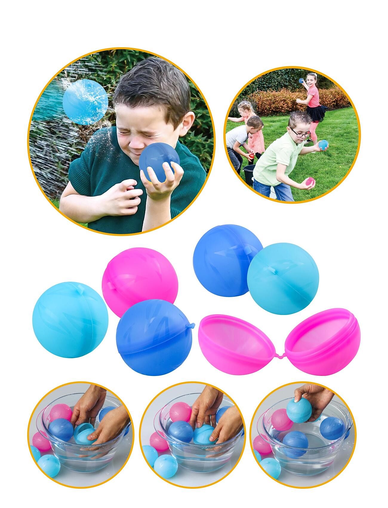 Happy Summer Water Bombs Re-Usable Ø6,5Cm 6-Pack Toys Outdoor Toys Outdoor Games Multi/patterned Happy Summer