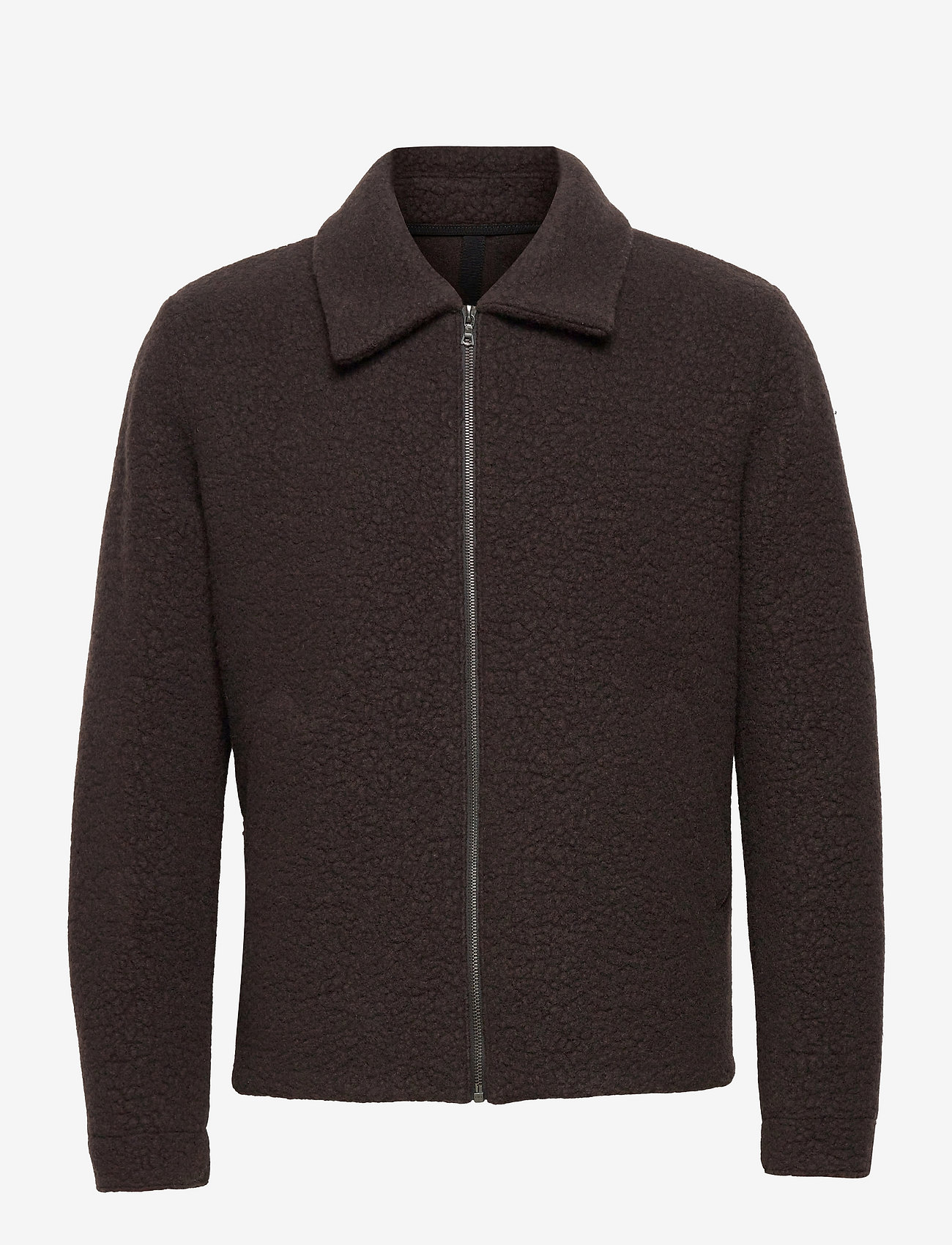 Harris Wharf London - Men Golf Jacket Bouclé - sweats et sweats à capuche - dark brown - 0
