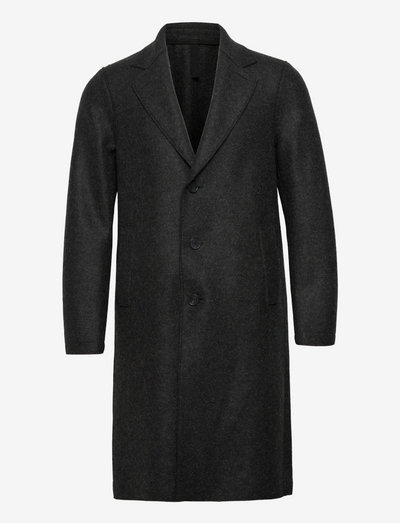 Men Overcoat Pressed Wool - manteaux de laine - anthracite
