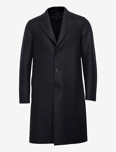 Men Overcoat Pressed Wool - manteaux de laine - dark blue