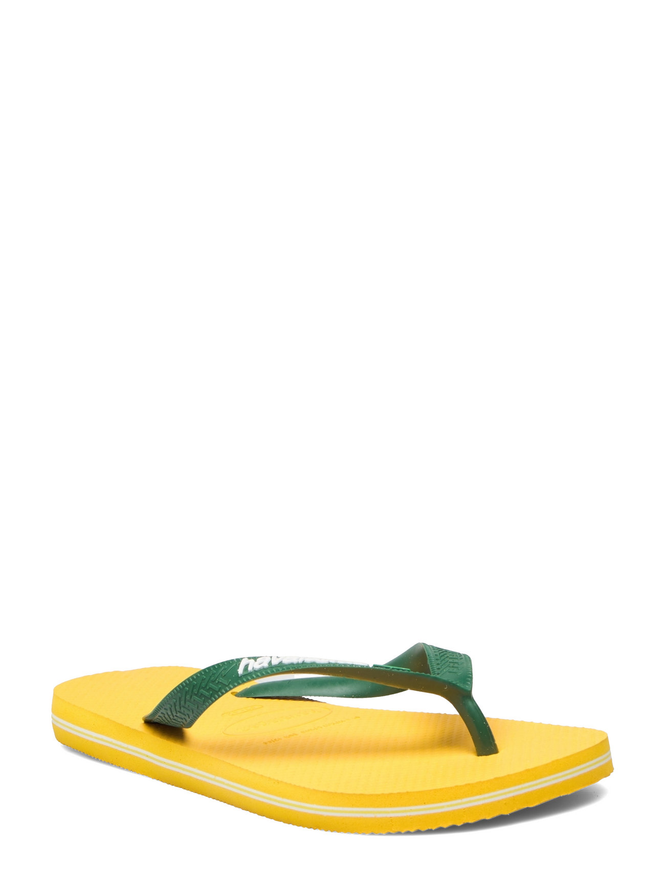 Hav. Brasil Logo Shoes Summer Shoes Sandals Flip Flops Yellow Havaianas