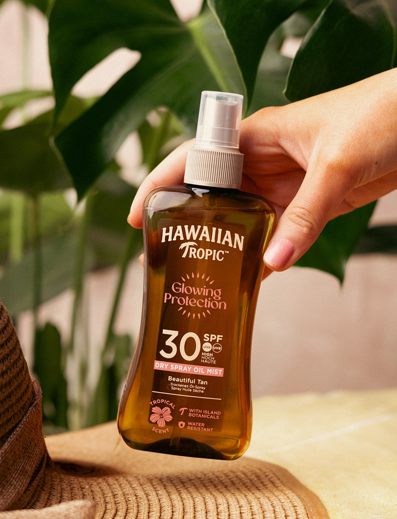 Hawaiian Tropic Glowing Protection Dry Oil Spray Spf30 200 ml, 200 ml, Nude, Solprodukter > Solpleje, Dame