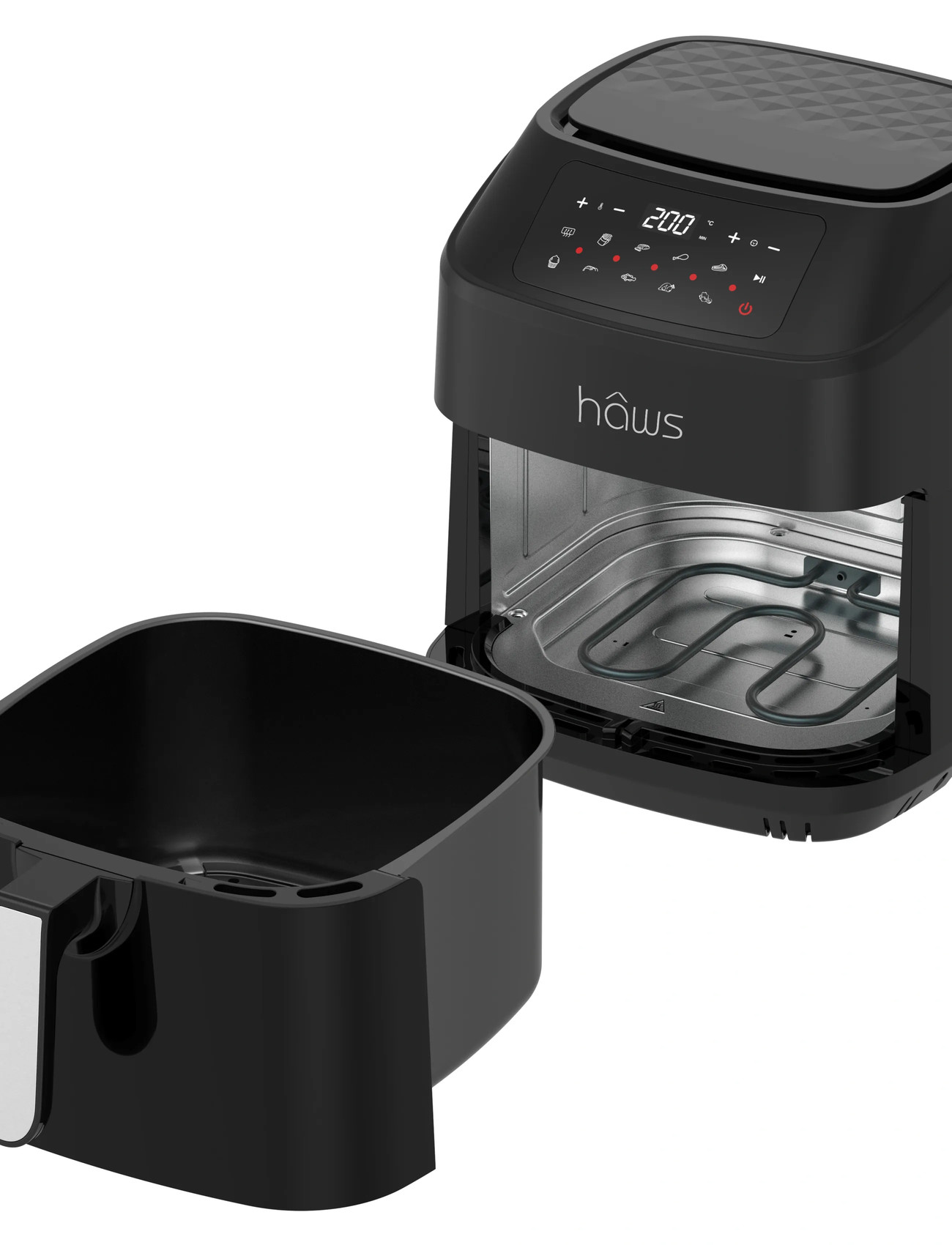 Hâws Hâws Afry30920 Vejrø Air Fryer 9.2 L 2150W Pfas Free Coating Double Heating Element, 9.2 L, Black, Køkkenmaskiner > Stegepander, Unisex