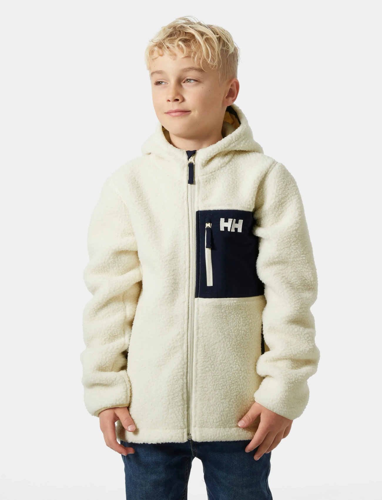 Helly Hansen Jr Champ Pile Jacket 2.0, 146, Cream, Yderbeklædning Af Fleece > Fleecejakker, Børn