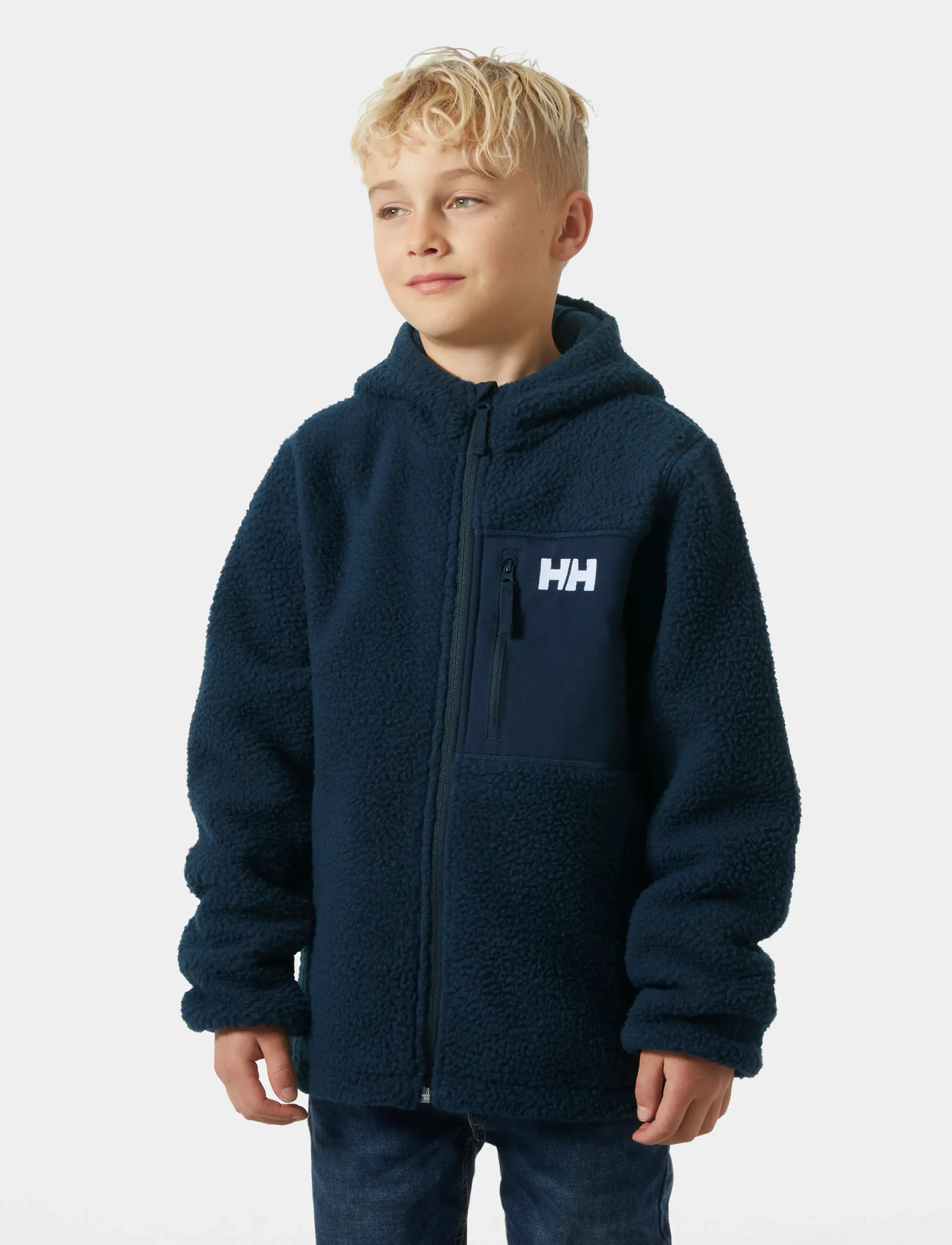 Helly Hansen Jr Champ Pile Jacket 2.0, 146, Navy, Yderbeklædning Af Fleece > Fleecejakker, Børn