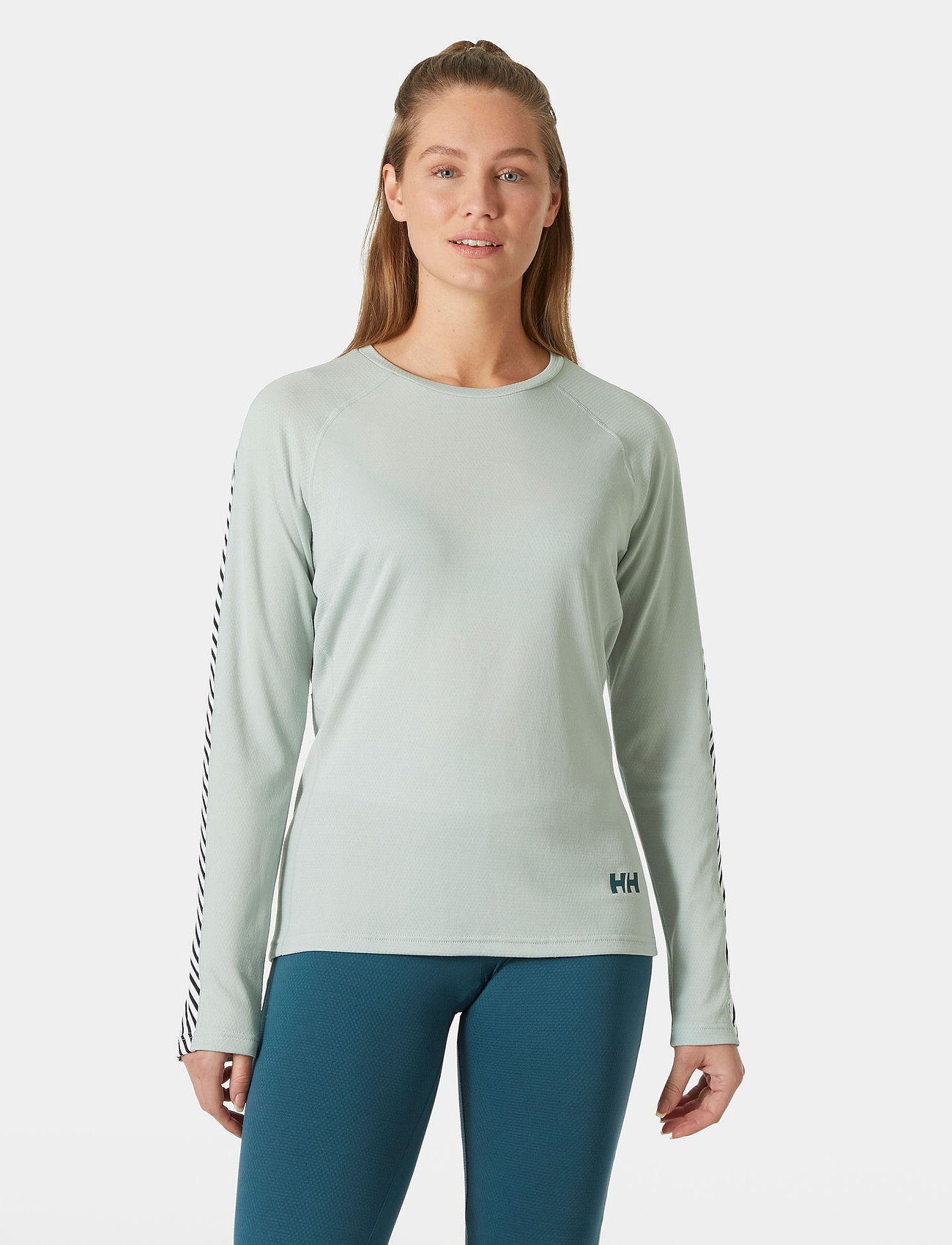 Helly Hansen W Lifa Active Stripe Crew, L, Green, Overdele > Overdele Til Basislag, Dame