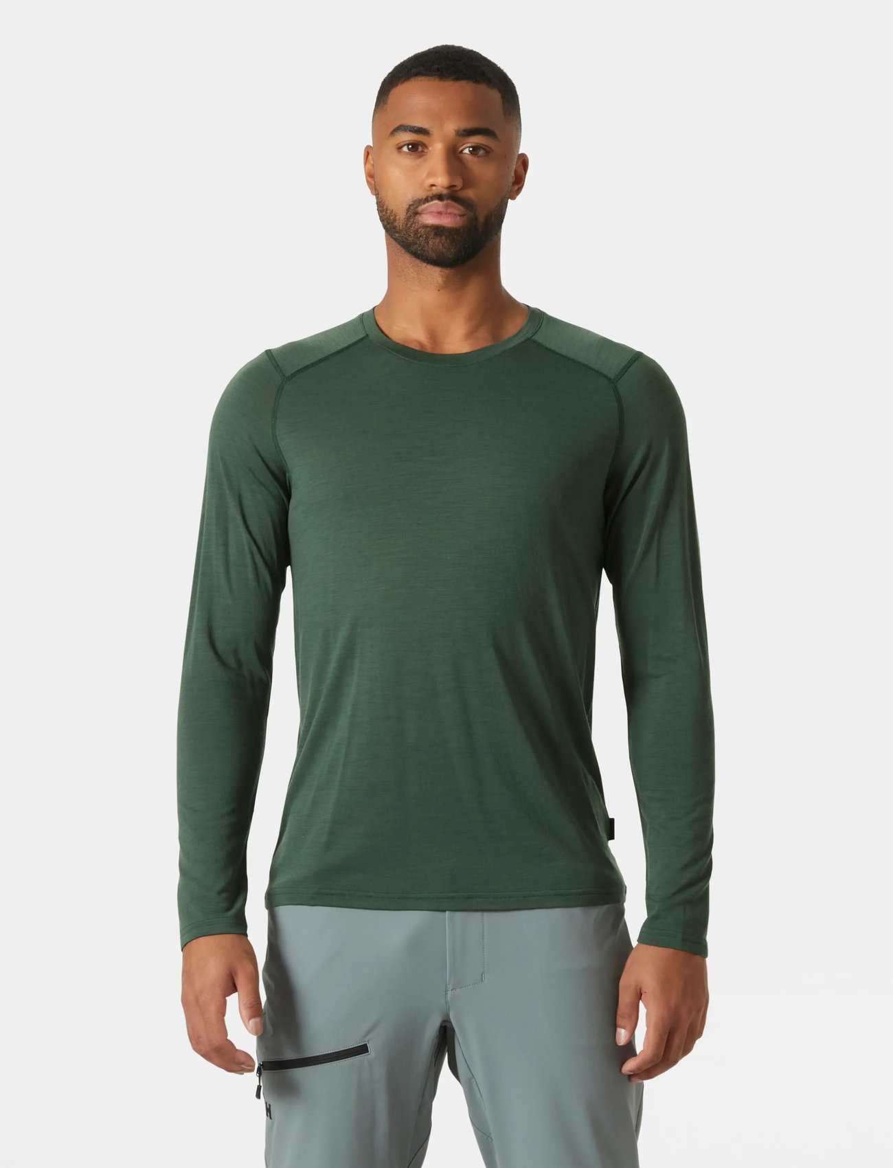 Helly Hansen Hh Durawool Crew Ls, S, Green, Sport Overdele > Sport T-shirts, Herre