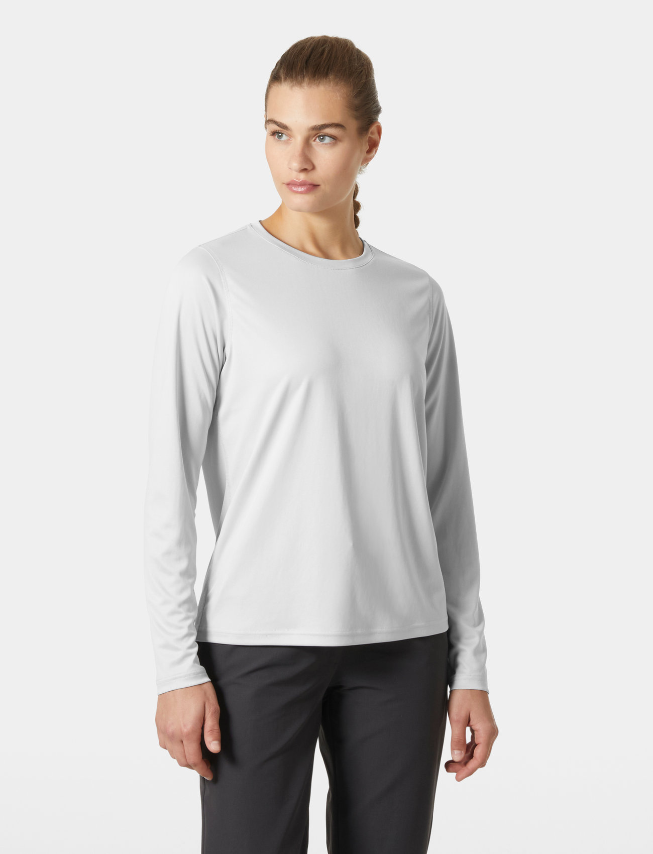 Helly Hansen W Hh Tech Crew Ls 2.0, M, Grey, Sports Overdele & T-shirts > Sport Long Sleeve Overdele, Dame