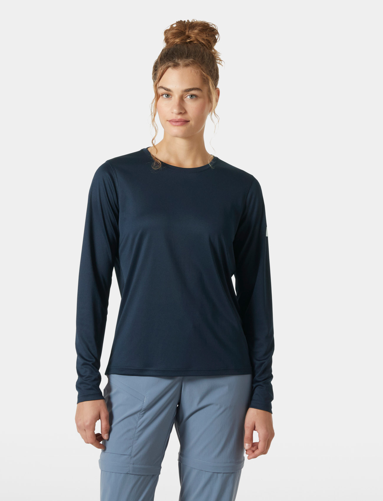 Helly Hansen W Hh Tech Crew Ls 2.0, XS, Navy, Sports Overdele & T-shirts > Sport Long Sleeve Overdele, Dame