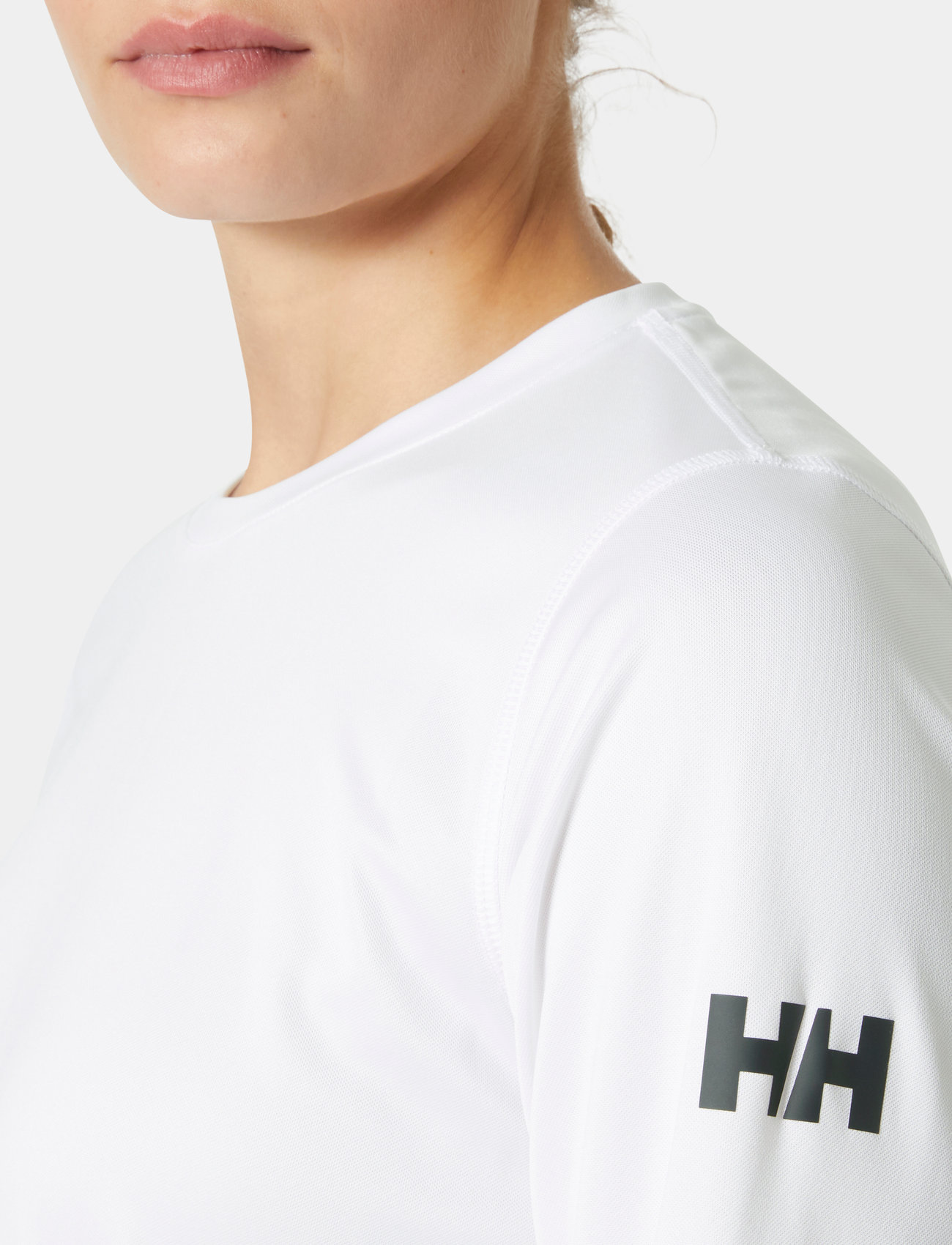 Helly Hansen W Hh Tech Crew Ls 2.0, XL, White, Sports Overdele & T-shirts > Sport Long Sleeve Overdele, Dame