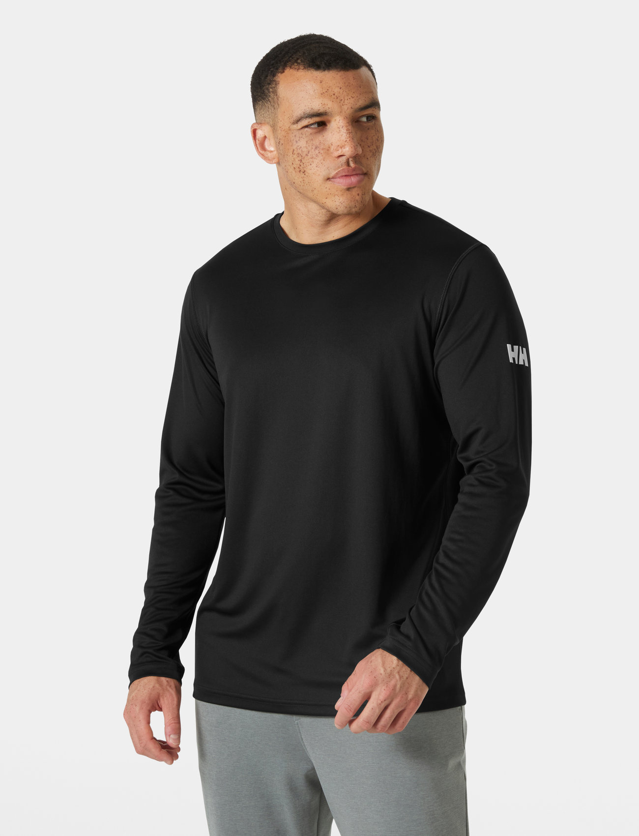 Helly Hansen Hh Tech Crew Ls 2.0, XS, Black, Sport Overdele > Sport Long Sleeved Overdele, Herre