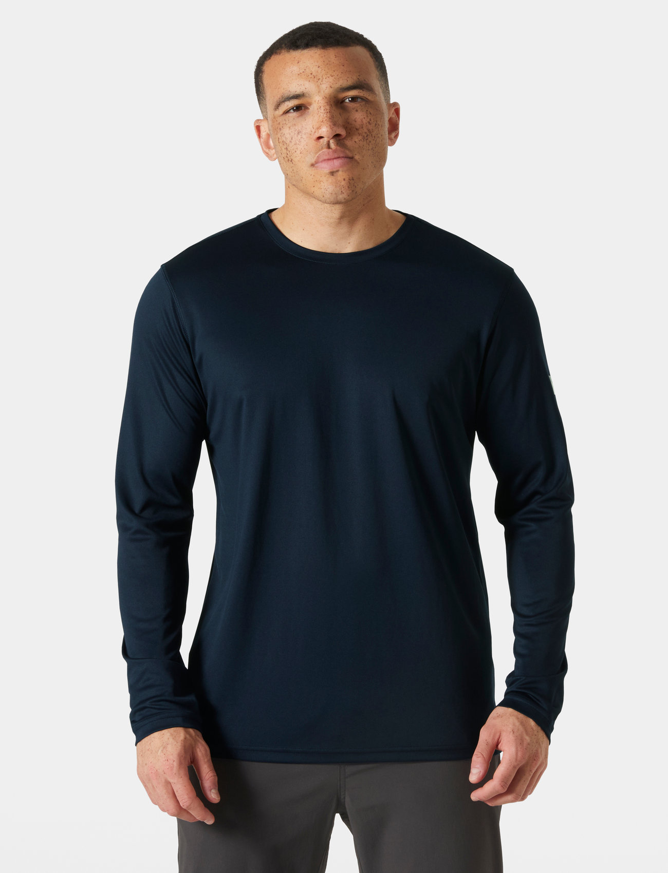 Helly Hansen Hh Tech Crew Ls 2.0, XL, Navy, Sport Overdele > Sport Long Sleeved Overdele, Herre