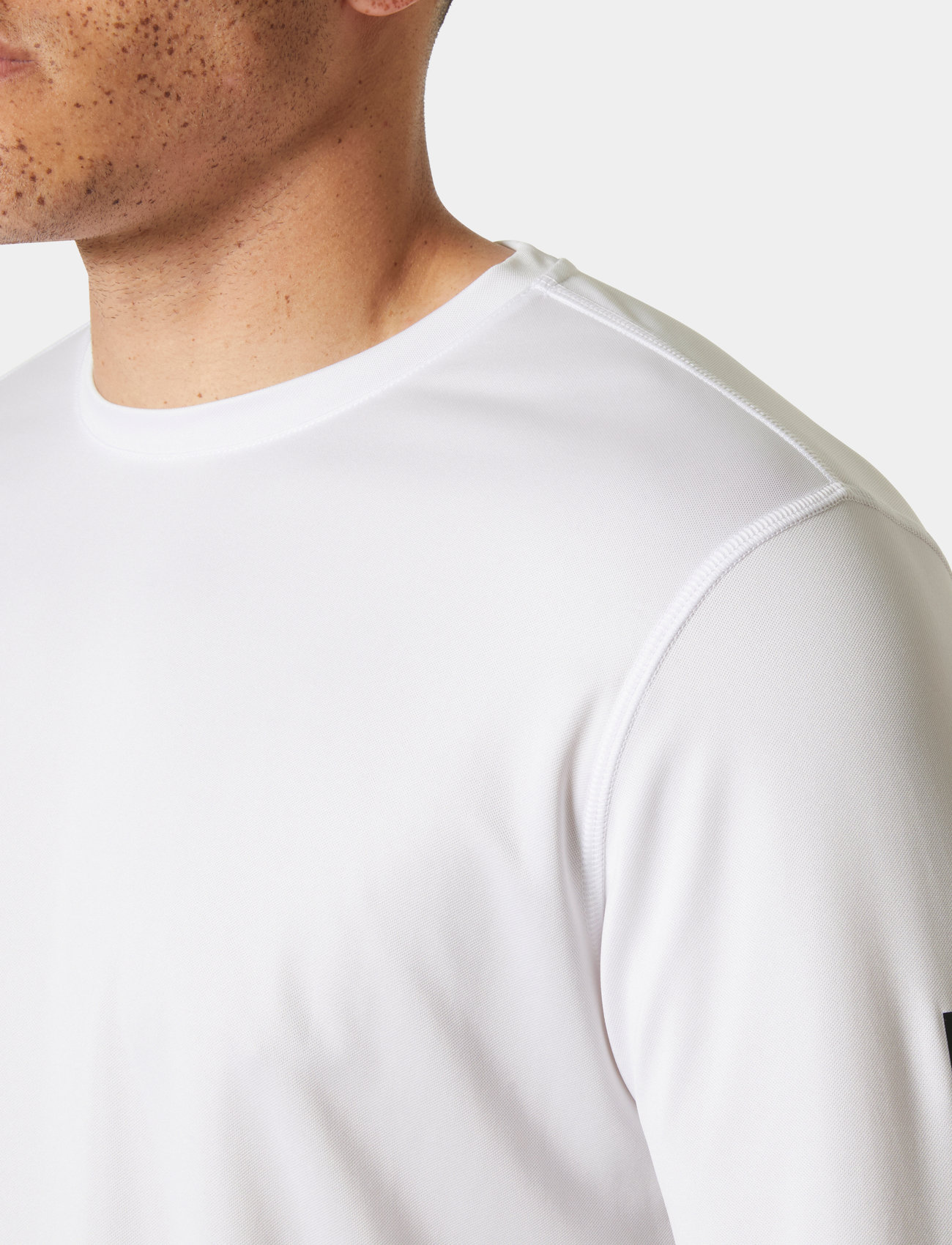 Helly Hansen Hh Tech Crew Ls 2.0, S, White, Sport Overdele > Sport Long Sleeved Overdele, Herre