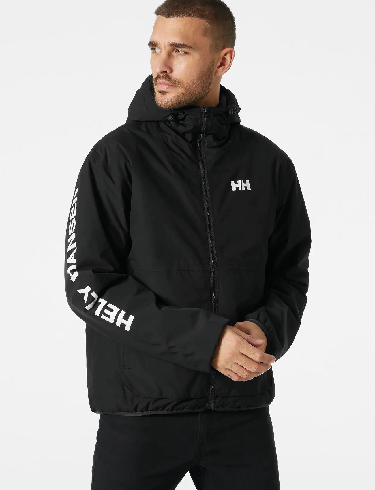 Helly Hansen Ervik Ins Rain Jacket, M, Black, Regntøj > Regnfrakker, Herre