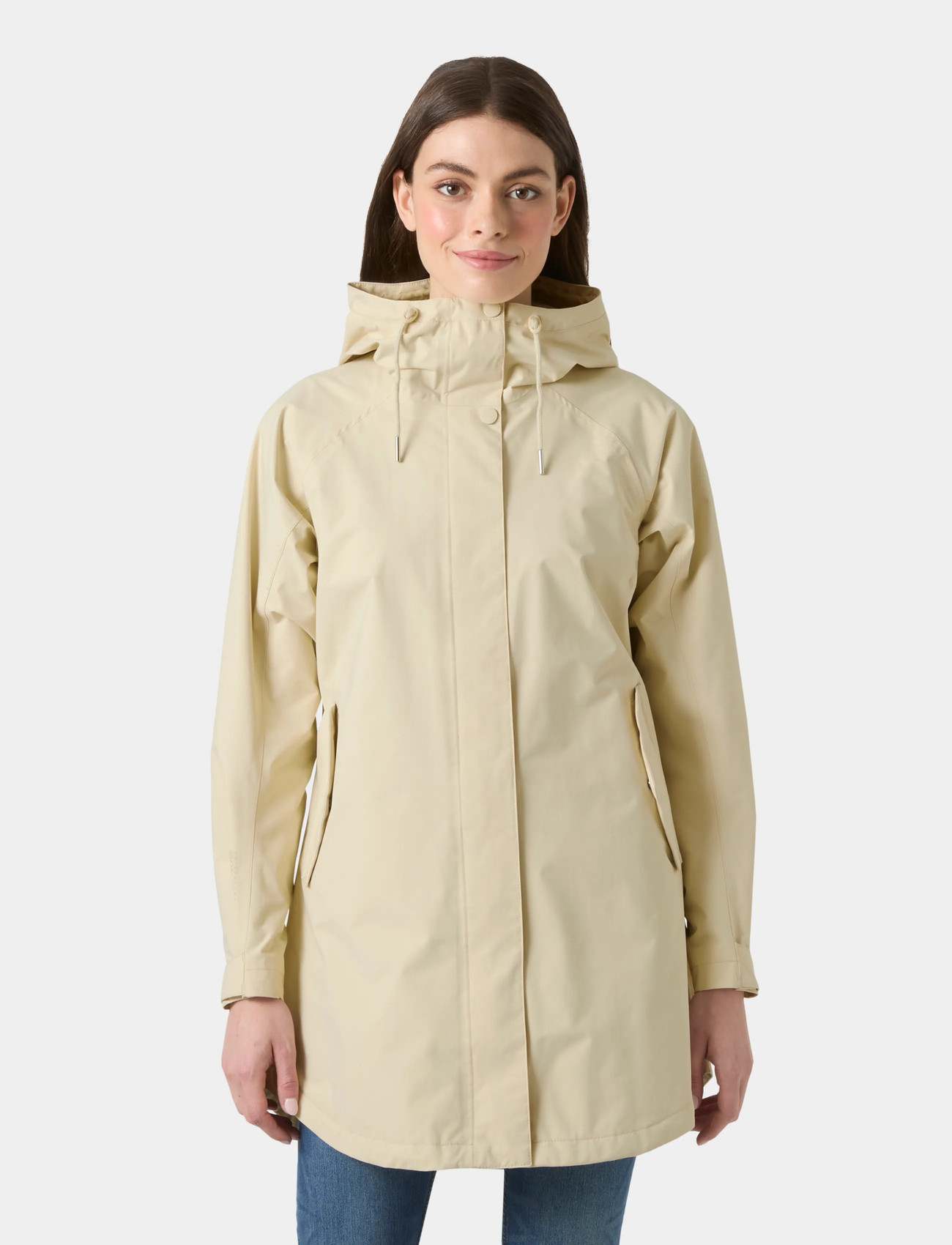 Helly Hansen W Valentia 2.0 Rainc, L, Cream, Regntøj > Regnfrakker, Dame
