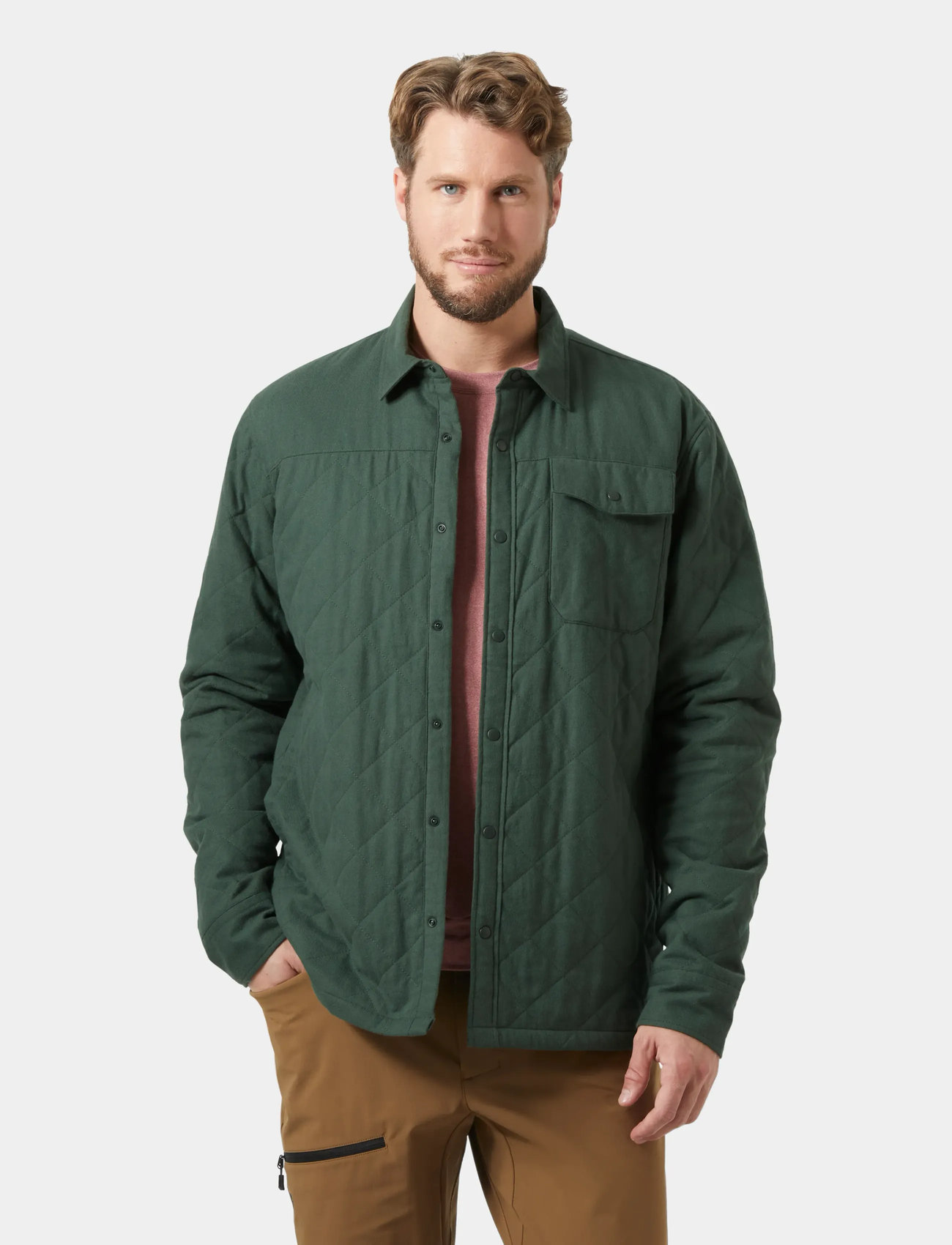 Helly Hansen Isfjord Insulated Shacket, XL, Green, Sport Jackets > Sport Outdoor Jackets, Herre