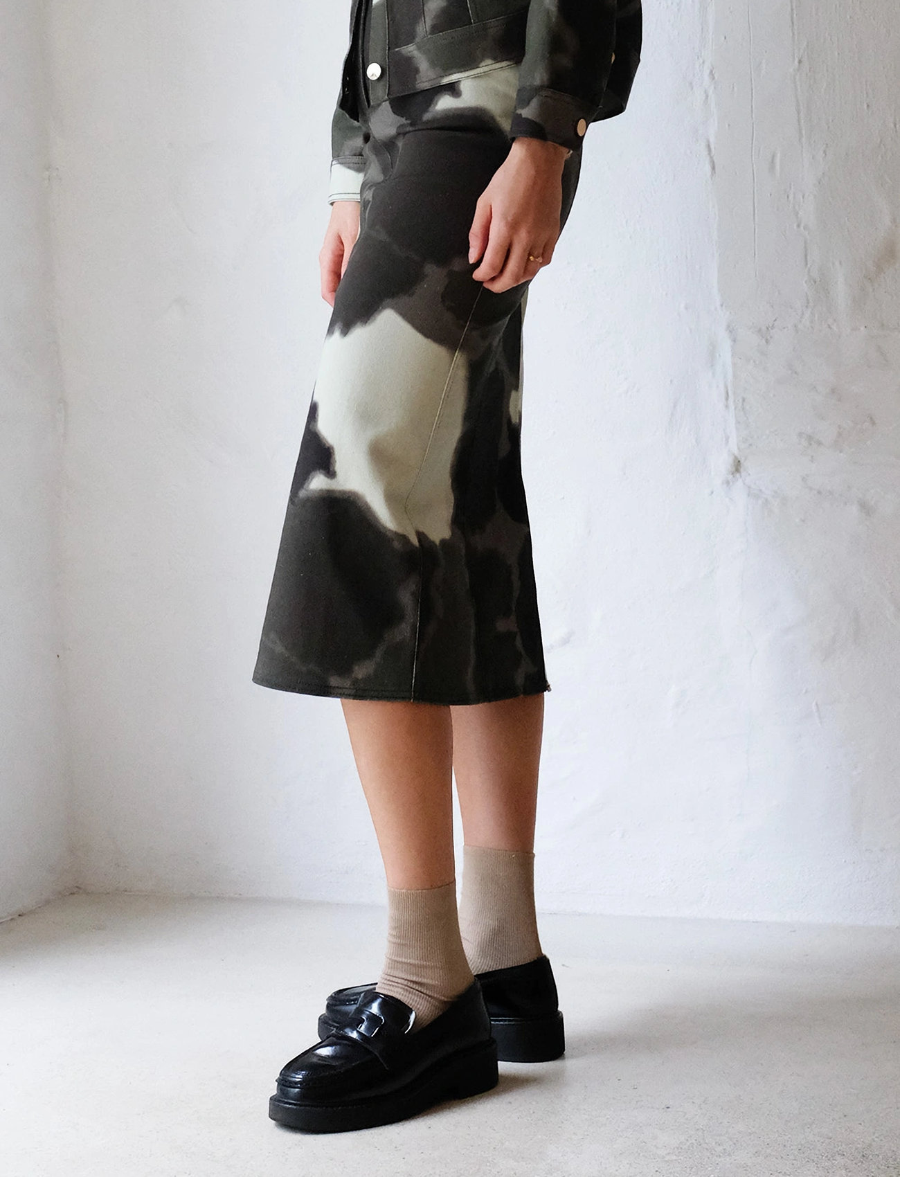 Helmstedt Asta Denim Skirt, M, Green, Nederdele > Maxi Nederdele, Dame