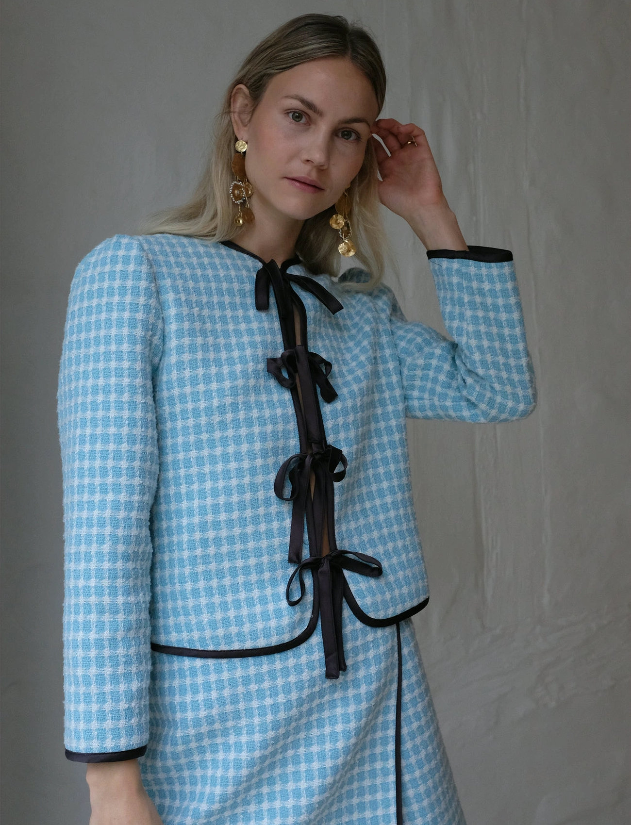 Helmstedt Vera Jacket - Bouclé, XL, Blue, Blazere > Bouclé Blazere, Dame