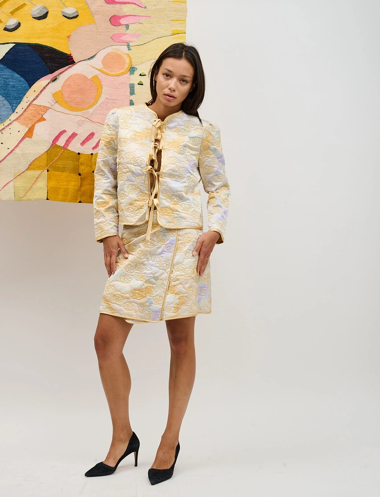 Helmstedt Ella Skirt, L, Yellow, Designere > Wrap Nederdele, Dame