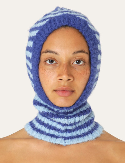 Alisa Balaclava - cepures un cepures ar nagu - blue stripes