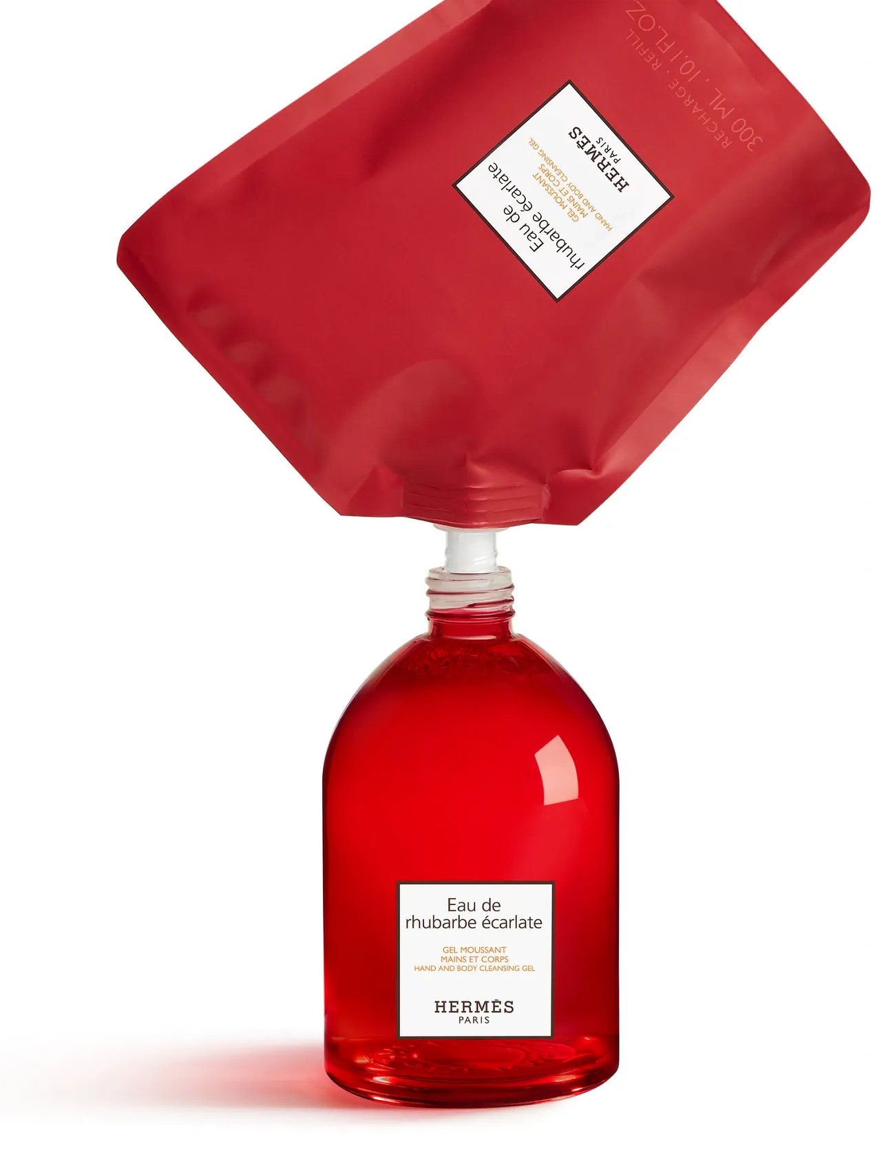 HERMÈS Eau De Rhubarbe Écarlate, Hand And Body Cleansing Gel Refill, 300 ml, Nude, Body > Body Care Refill, Dame
