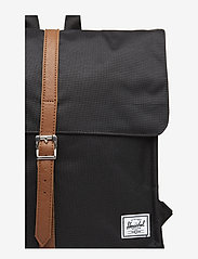 Herschel - City Mid Volume - bags - black/tan synthetic leather - 3