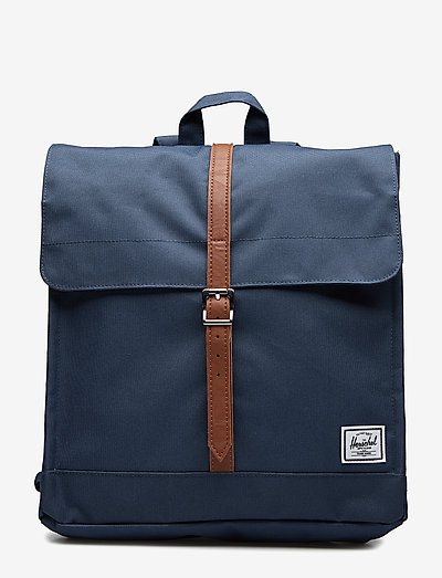 City Mid Volume - backpacks - navy/tan synthetic leather