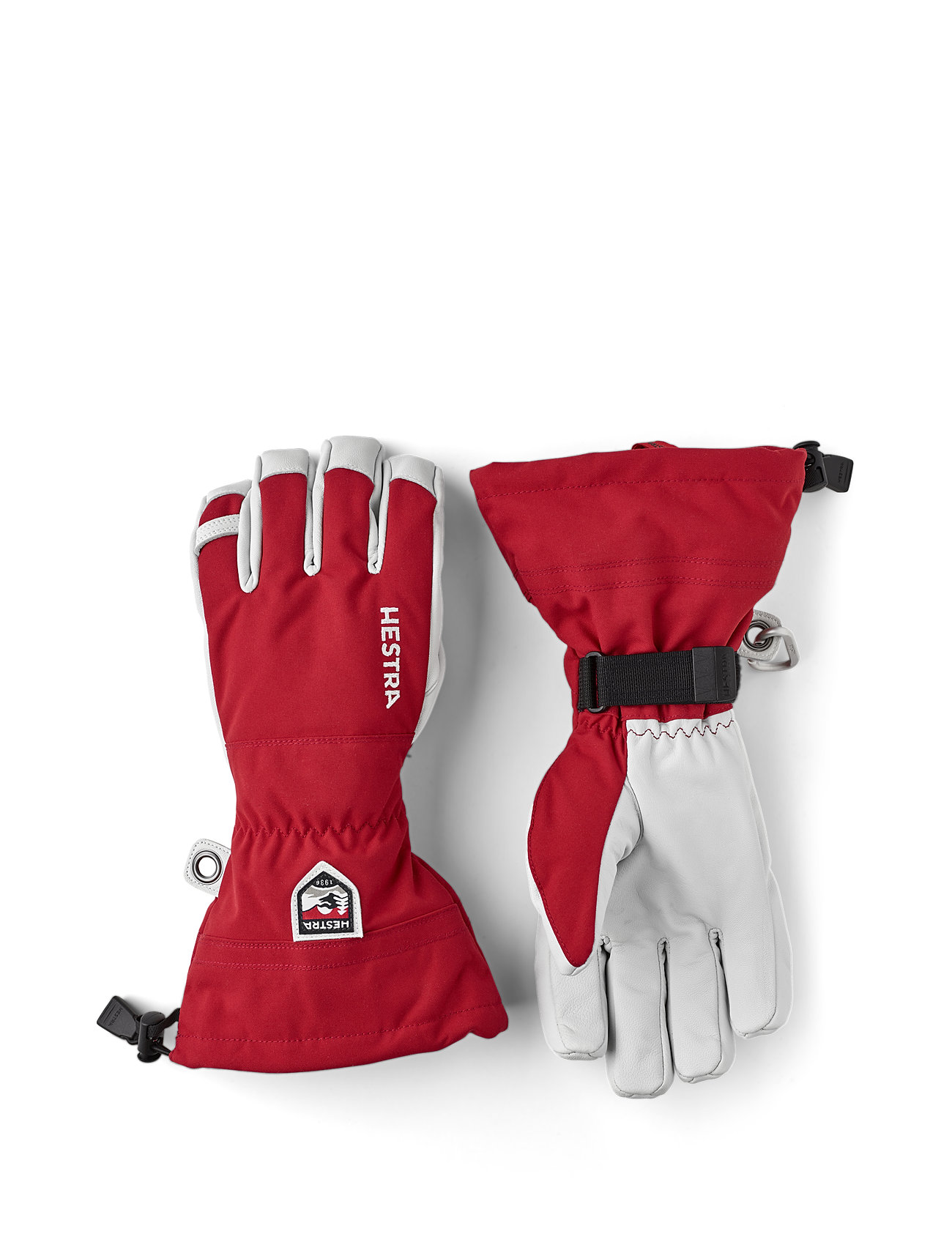 Army Leather Heli Ski - 5 Finger Accessories Gloves Finger Gloves Red Hestra
