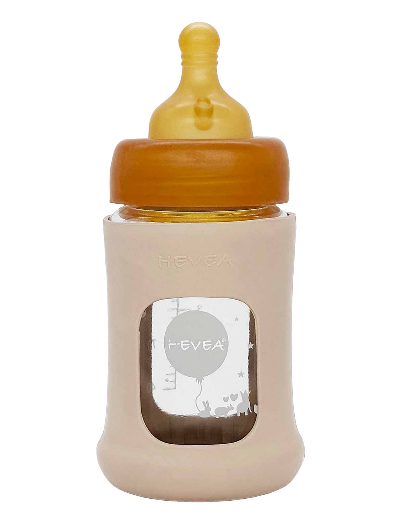 Wide Neck Baby Glass Bottle With Sleeve 150Ml/5Oz Single-Pack Baby & Maternity Baby Feeding Baby Bottles & Accessories Baby Bottles Beige HEVEA