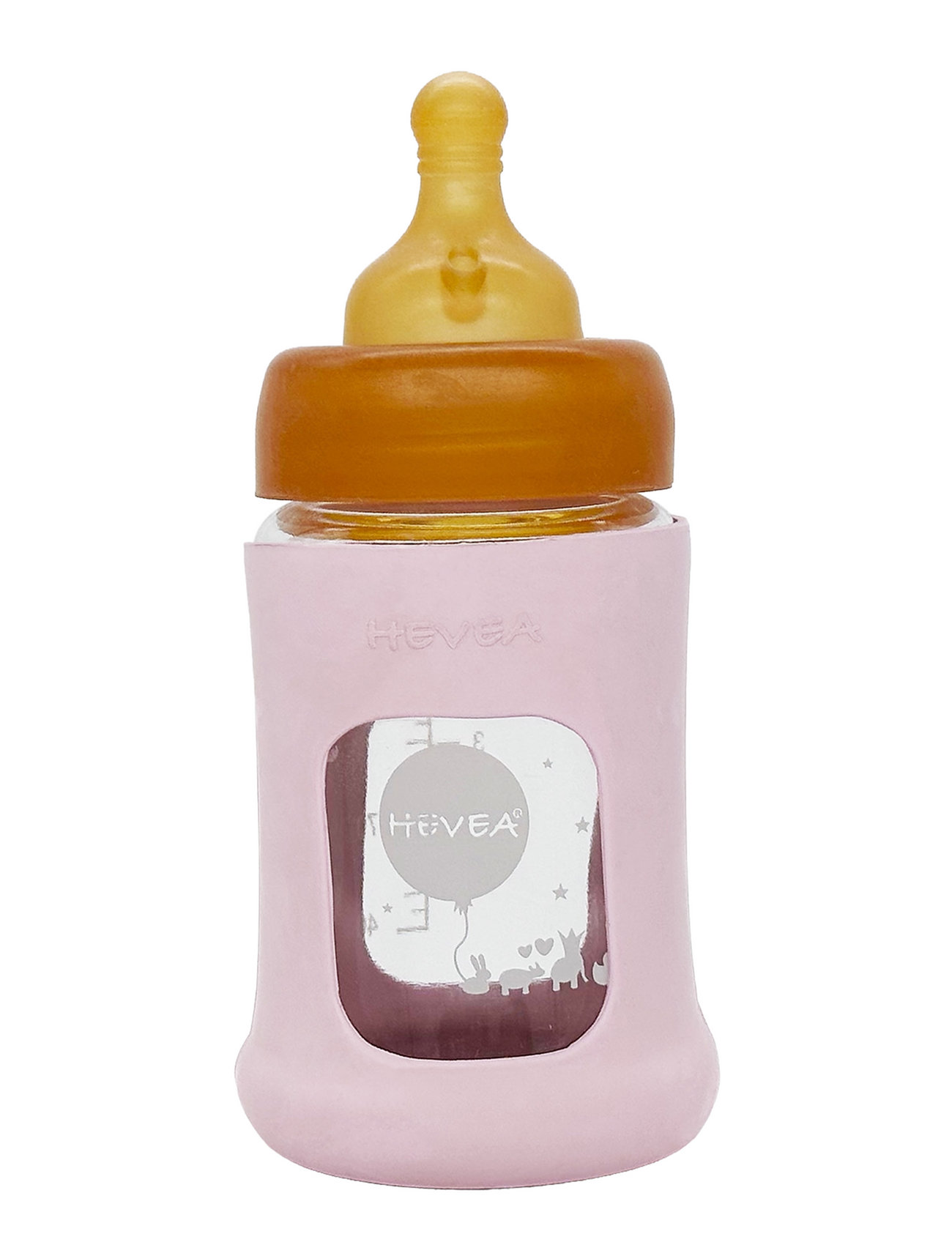 Wide Neck Baby Glass Bottle With Sleeve 150Ml/5Oz Single-Pack Baby & Maternity Baby Feeding Baby Bottles & Accessories Baby Bottles Pink HEVEA