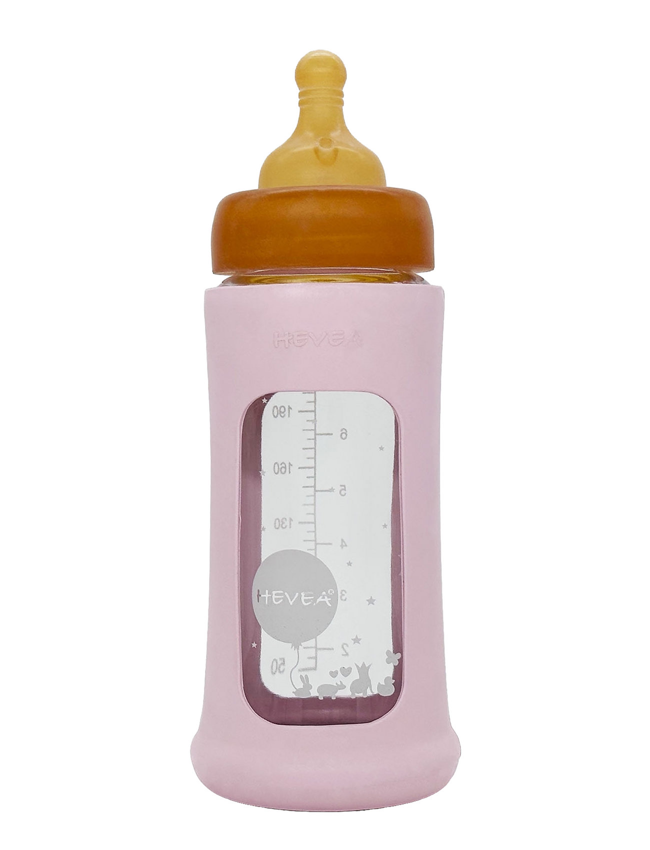 Wide Neck Baby Glass Bottle With Sleeve 250Ml/8.5Oz Single-Pack Baby & Maternity Baby Feeding Baby Bottles & Accessories Baby Bottles Pink HEVEA