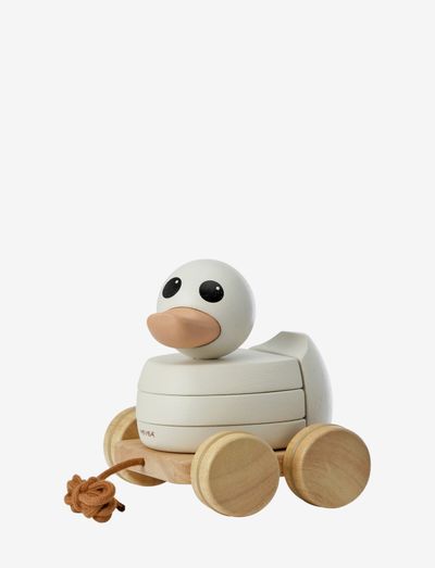 Kawan rubberwood stacker & pull toy - træklegetøj - natural