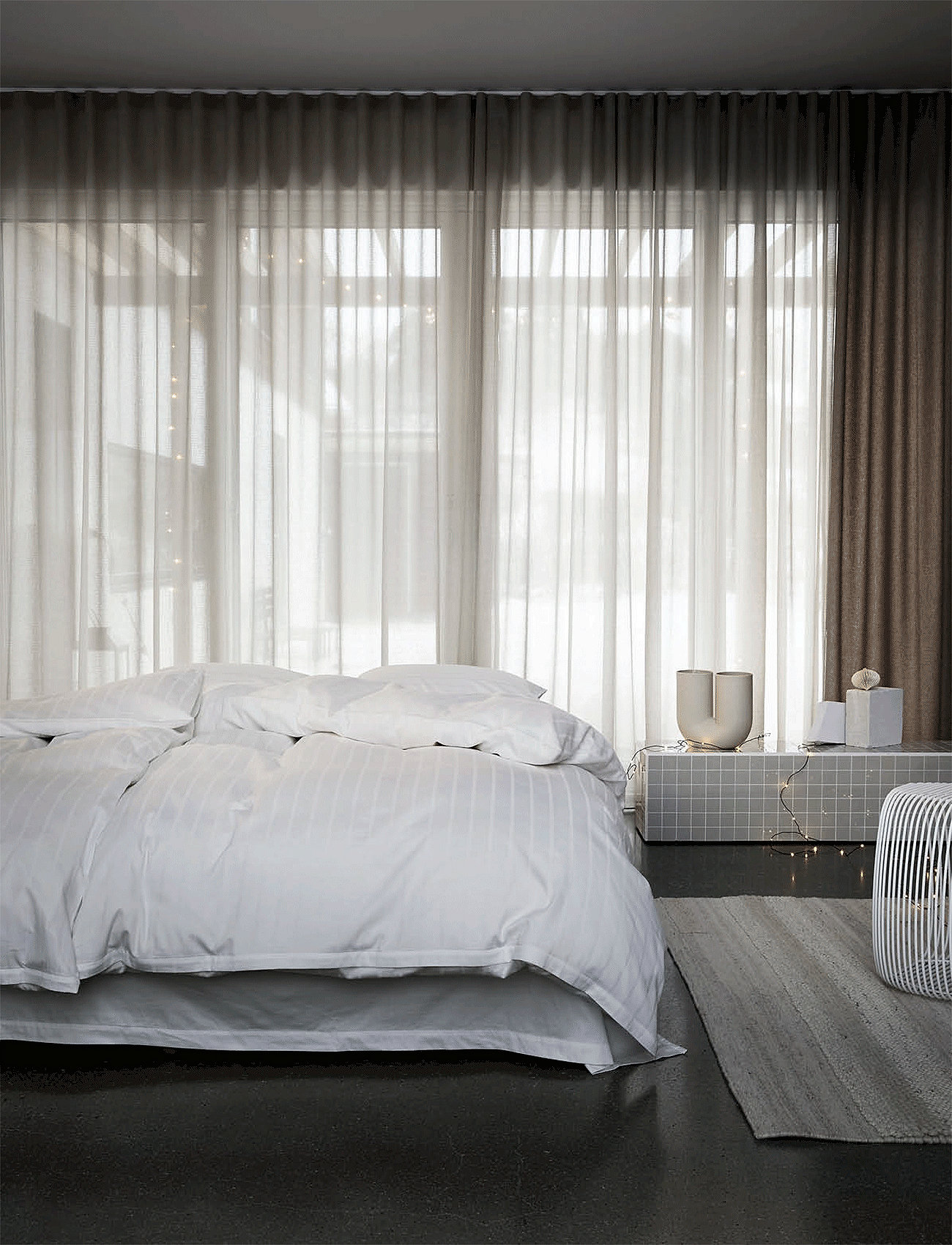 Høie of Scandinavia Milano Satin Sengetøj, 140X220;60X63 cm, White, Sengetekstiler > Sengesæt, Unisex