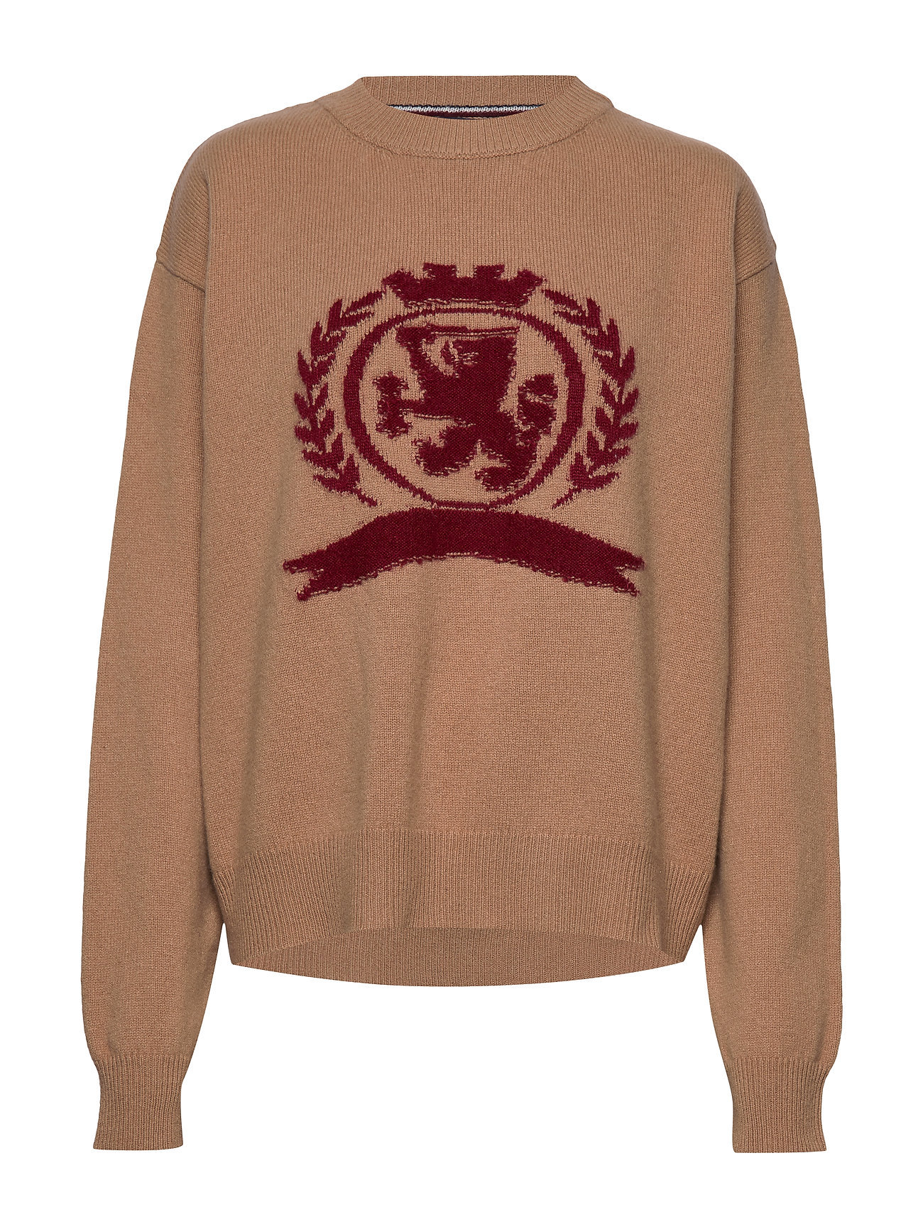 Hilfiger Collection Hcw Crest Crew Neck Stickad Tröja Brun [Color: DIJON ][Sex: Women ][Sizes: XS,XL ]