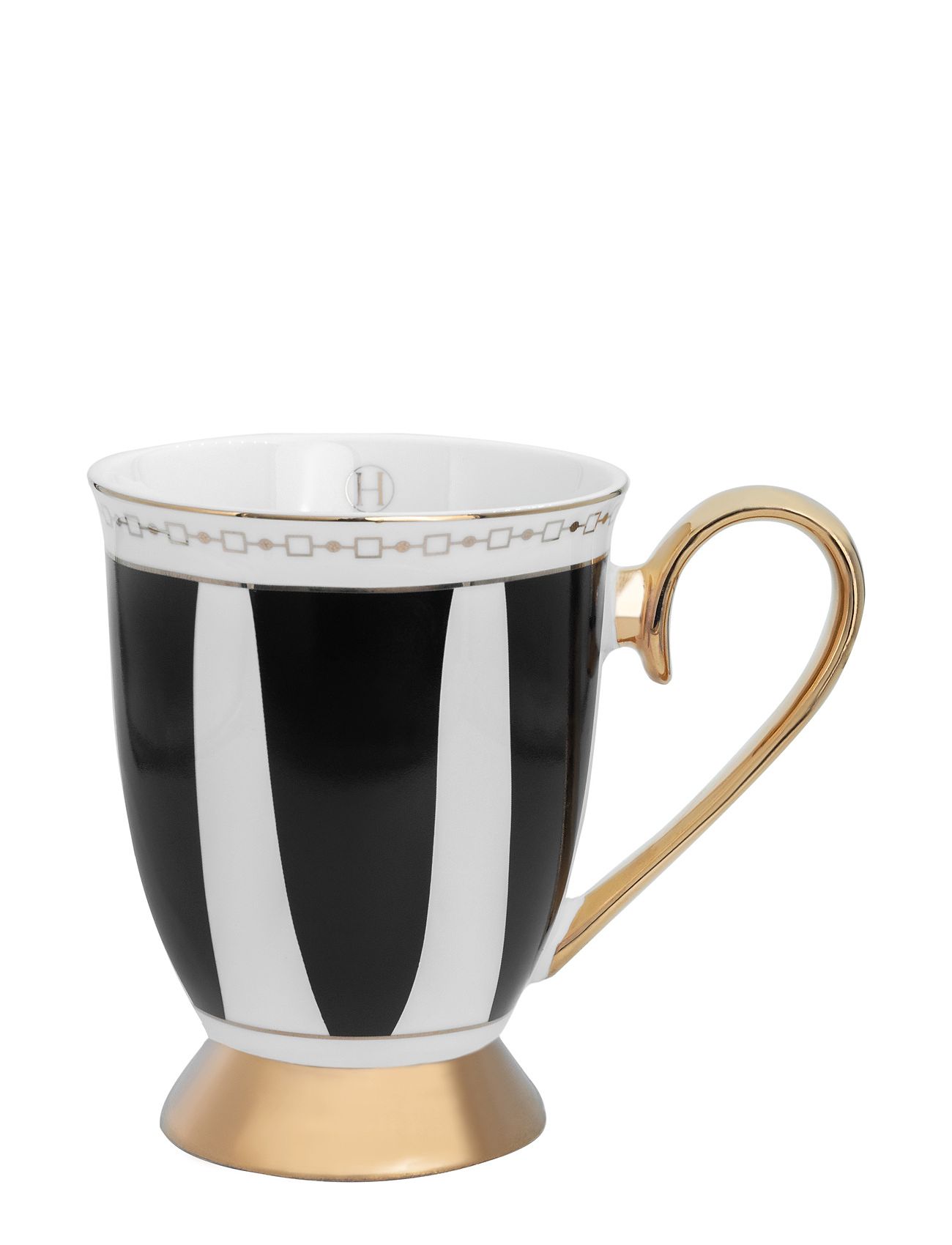 Mug- Strisce Nero Home Tableware Cups & Mugs Tea Cups Black Hilke Collection