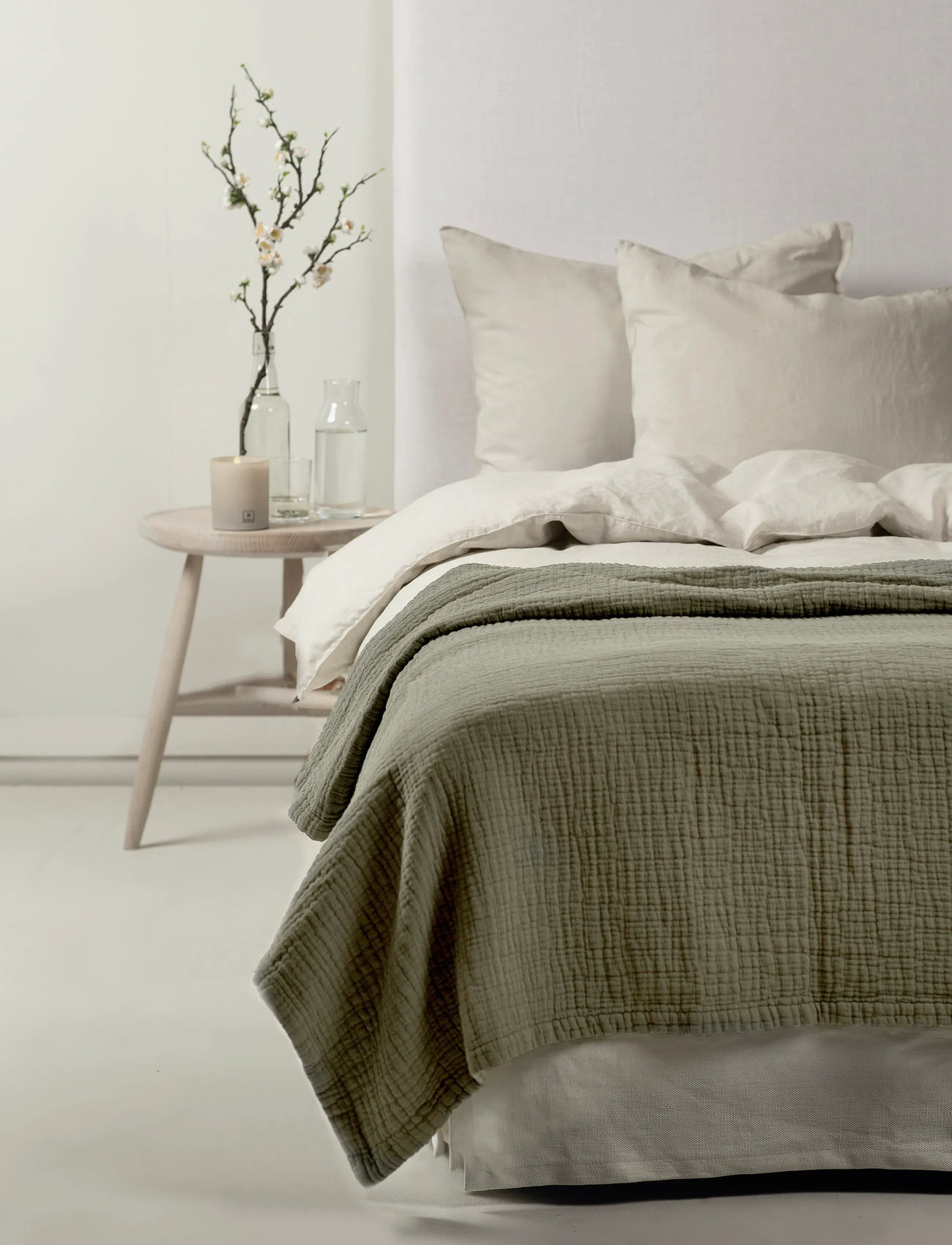 Himla Denise Bedspread, 270X250 cm, Khaki green, Sengetekstiler > Sengetæppe, Unisex
