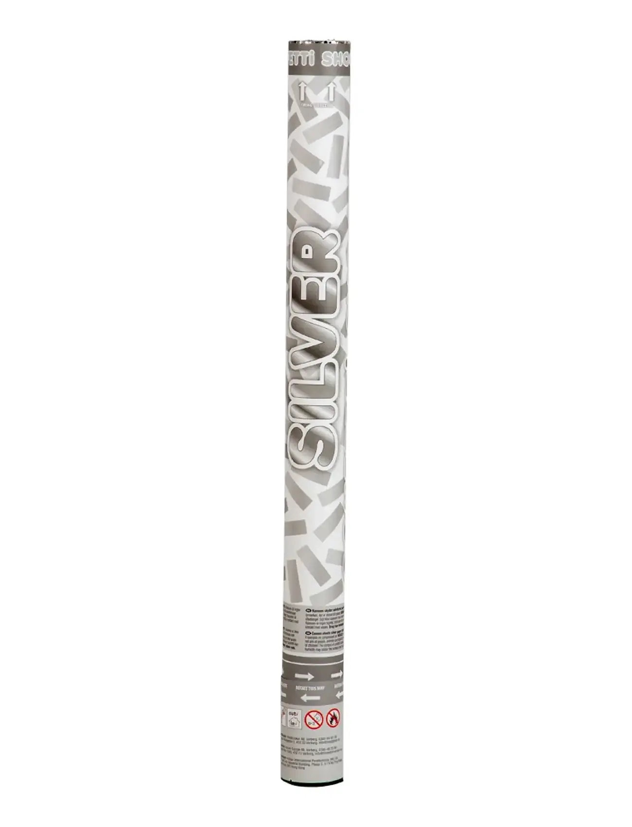 JOKER Confetti Shooter Silber 60 Cm Silber - 60 CM - Kinder